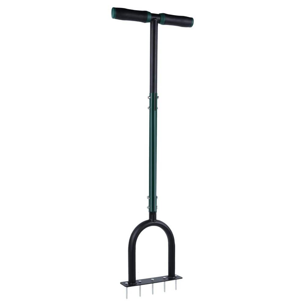 38.2 Inch Heavy Duty Metal Manual Lawn Aerator Tool 3-in-1 Spike and Coring Aerator Ergonomic T-Handle Rust Resistant price history on PriceWatchPro