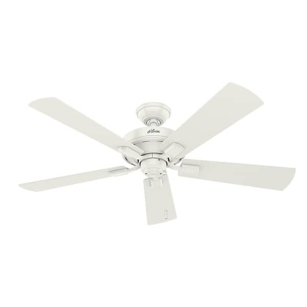 Hunter Crestfield 52 In Led Indoor Fresh White Ceiling Fan With 3 Light Kit 54204 The Home Depot Led Indoor Fresh White Ceiling Fan With, 42 Crestfield 5 Blade Led Ceiling Fan