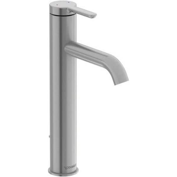1-Single Handle Single Hole Bathroom Faucet with Deck Plate Included and Drain Kit Included in Brushed Nickel