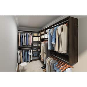 Ultimate 84 in. W - 115 in. W Espresso Wood Closet Corner System