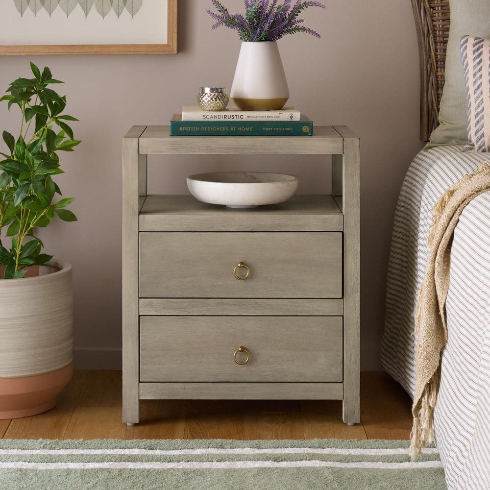 Amisa Natural 2-Drawer Nightstand