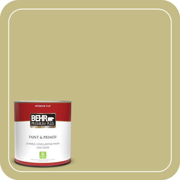 BEHR PREMIUM PLUS 1 qt. #T13-19 Gnome Green Flat Low Odor Interior Paint & Primer