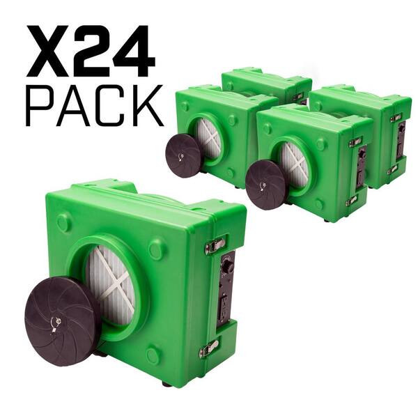 B-Air 1/3 HP 2.5 Amp HEPA Air Scrubber Purifier for Water Damage Restoration Negative Air Machine in Green (24-Pack)
