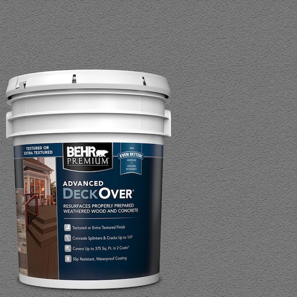 BEHR Premium Advanced DeckOver 5 gal. #PFC-63 Slate Gray Textured Solid Color Exterior Wood and Concrete Coating