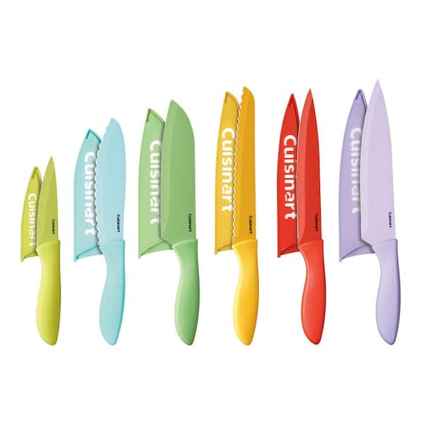12-Piece Ceramic Coated Color Knife Set with Blade Guards