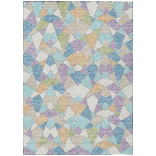 Chantille Machine Washable Indoor/Outdoor Abstract ACN2504 Cream 5 ft. x 7 ft. 6 in. Area Rug