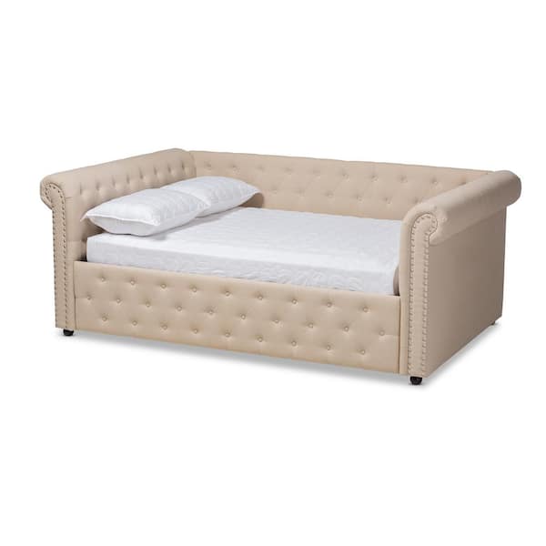 Baxton Studio Mabelle Beige Full Daybed 154 9485 HD The Home Depot