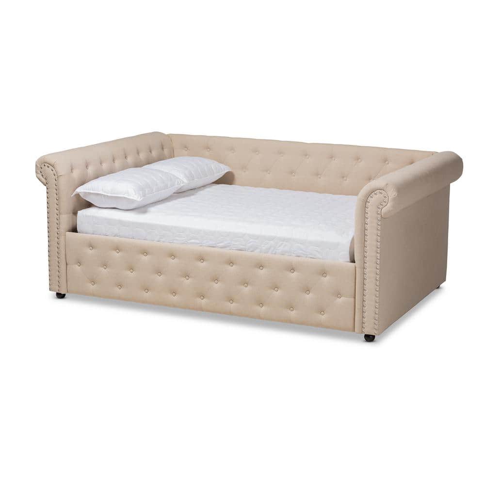 Baxton Studio Mabelle Beige Queen Daybed 154-9487-HD - The Home Depot