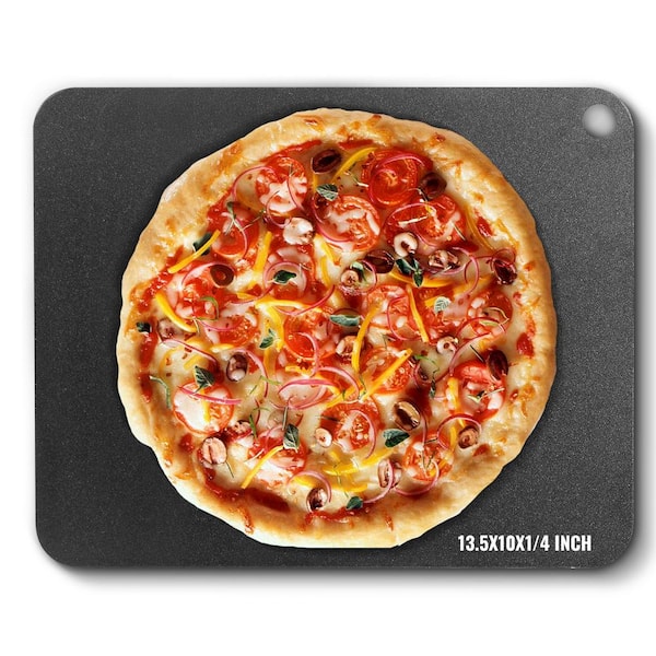 VEVOR Pizza Steel, 13.5 x 10 x 1/4 in. Pizza Steel Plate for Oven, Pre-Seasoned Carbon Steel Pizza Baking Stone