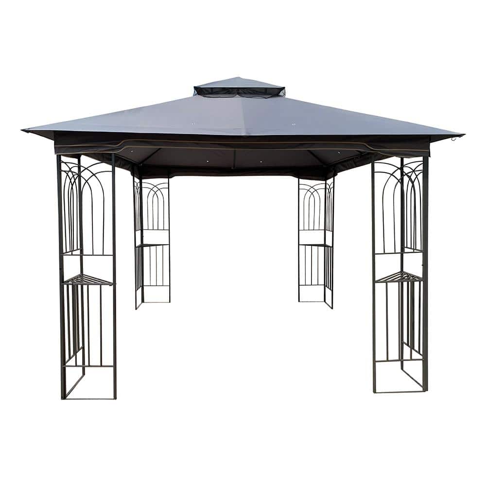 10 ft. x 10 ft. Outdoor Patio Gazebo Canopy Tent with Ventilated Double Roo