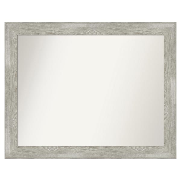 Amanti Art Dove Greywash 44 in. x 35 in. Custom Non-Beveled Distressed Recyled Polystyrene Bathroom Vanity Wall Mirror