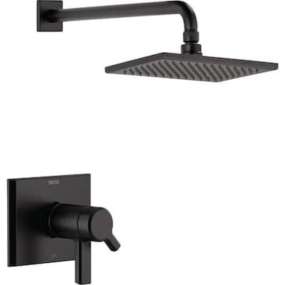 Pivotal TempAssure 1-Handle Wall-Mount Shower Trim Kit with H2Okinetic Technology in Matte Black (Valve Not Included)