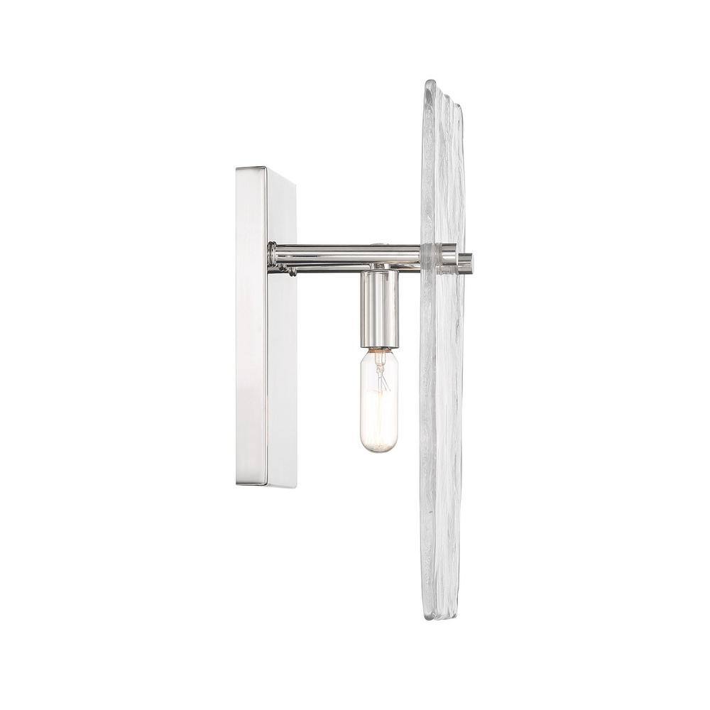 Polished Nickel Handmade Glass 1-Light Dimmable Sconce