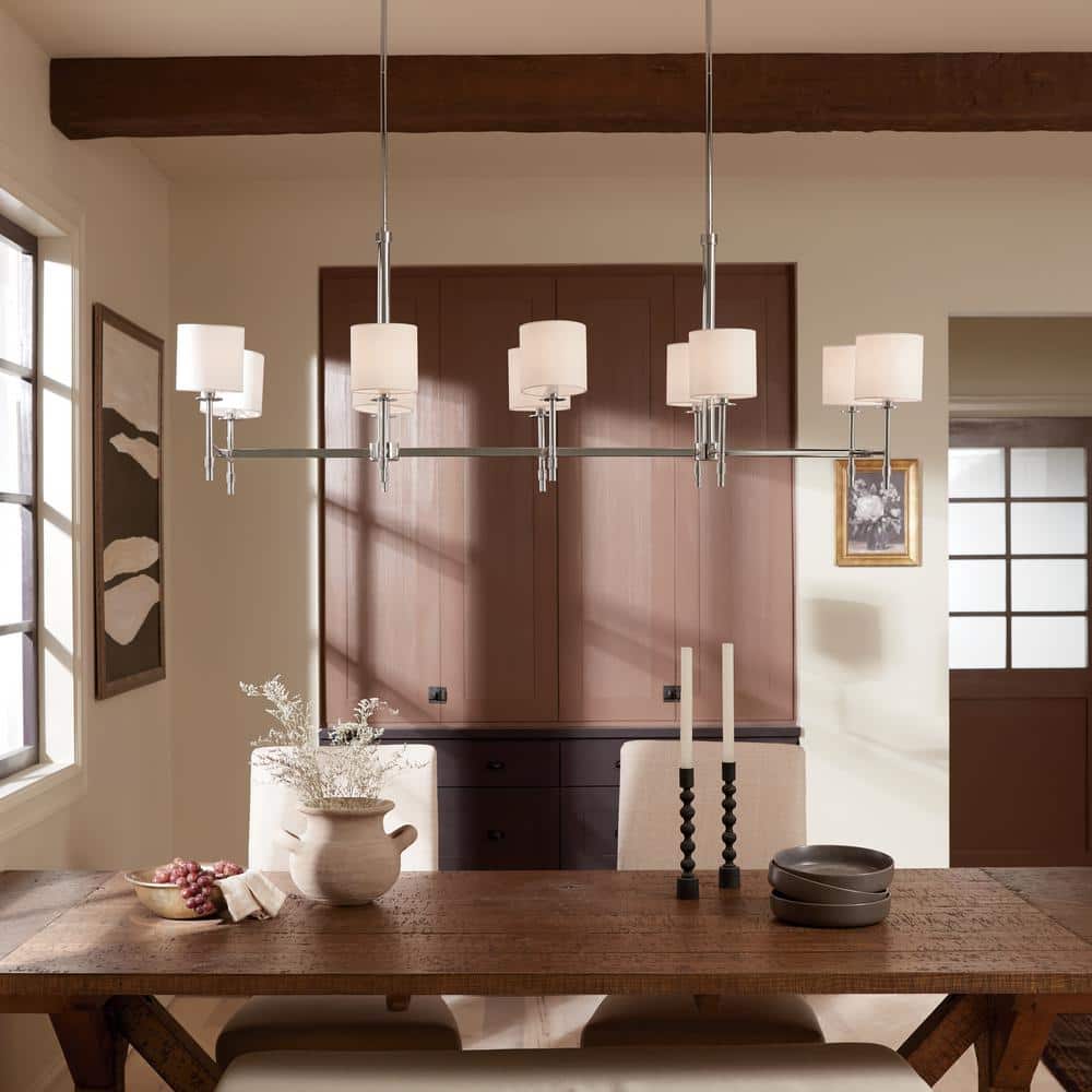Elegant Ali 10-Light Polished Nickel Drum Chandelier