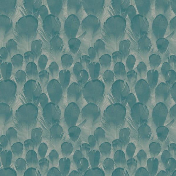 York Wallcoverings Teal and Green Feathers Vinyl Paper Unpasted Matte Wallpaper (21 in. x 33 ft.)