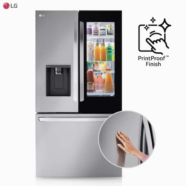 LG LRFXC2606S 36 Inch Counter-Depth MAX™ Smart French Door Refrigerator  with 26 cu.ft. Capacity, WiFi Enabled, ThinQ Technology, Dual Ice Maker,  Slim SpacePlus® Ice System, Door Cooling+, Flat Door Design, Smart Inverter