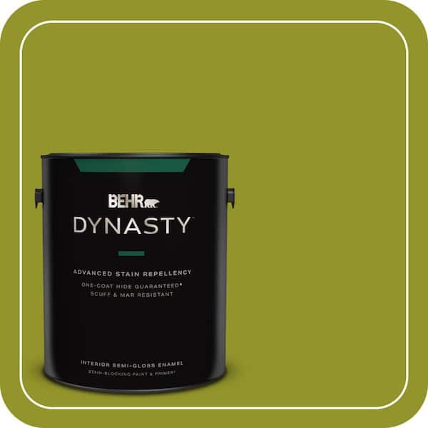 BEHR DYNASTY 1 gal. #P350-7 Lazy Lizard Semi-Gloss Enamel Interior Stain-Blocking Paint & Primer