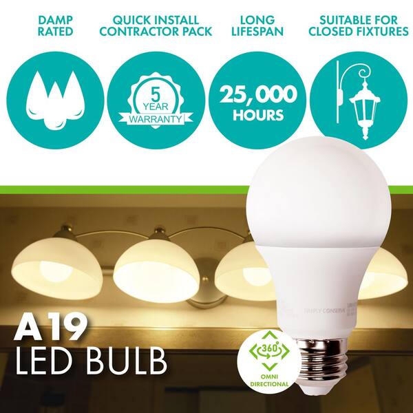 AM CONSERVATION 75-Watt Equivalent A19 Dimmable LED Light Bulb