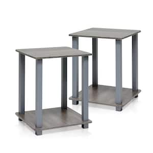 Simplistic French Oak Grey End Table (2-Pack)