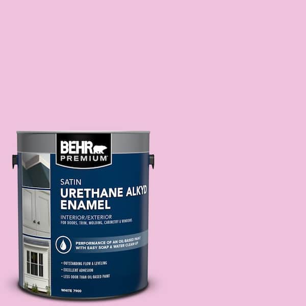 BEHR PREMIUM 1 gal. #P120-1 Starlet Pink Urethane Alkyd Satin Enamel Interior/Exterior Paint