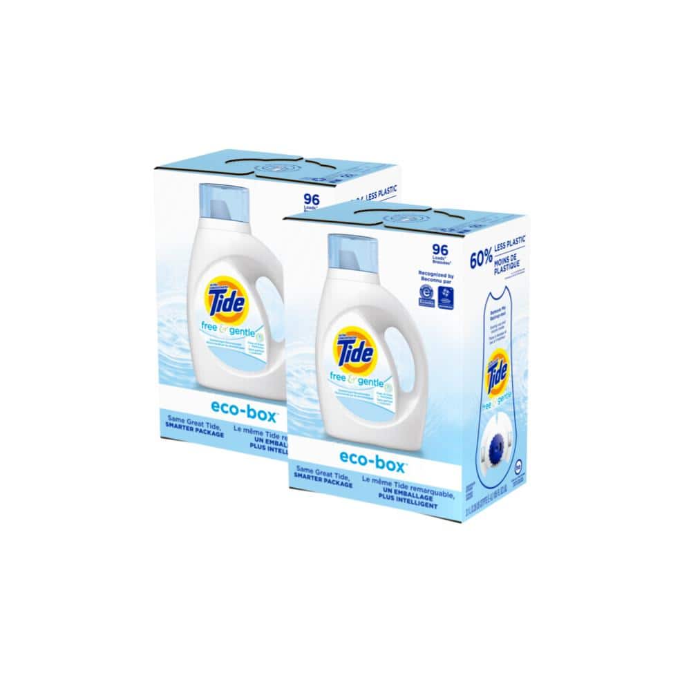 Tide 105 oz. Eco Box HE Free and Gentle Liquid Laundry Detergent (96-Loads,  2-Pack) 079168938885 - The Home Depot