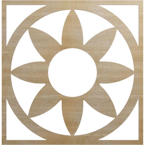 Ekena Millwork 36 in. x 13.875 in. x 0.25 in. Wood Medallion Moulding