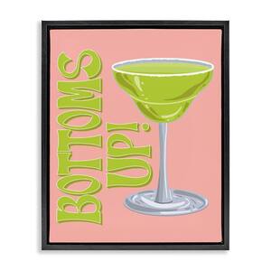 Bottoms Up Cocktail by Hey Bre Creative Studio Black Floater Frame Food Graphic Art Print 21 in. x 17 in.
