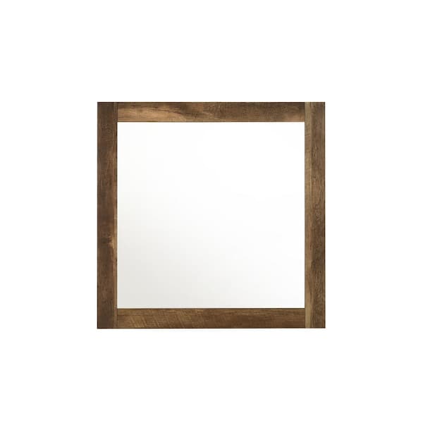 Acme Furniture Morales Rectangle Rustic Oak Dresser Mirror (35 in. H x 35 i.n W)