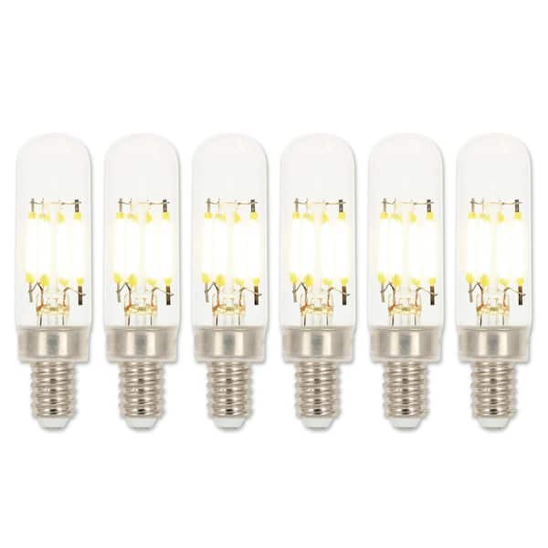 25-Watt Equivalent T6 Dimmable Clear E12 Edison Filament LED Light Bulb 2700K (6-Pack)