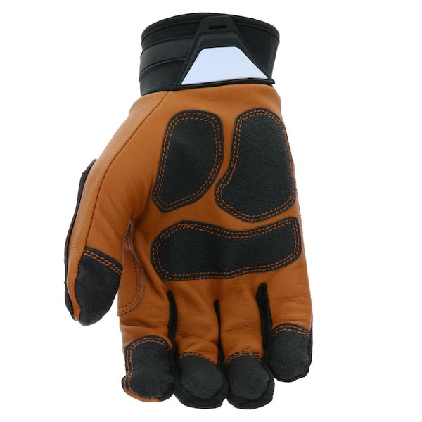 Husky Medium Grain Cowhide Water Resistant Leather Work Glove HK86009-MCC6  - The Home Depot