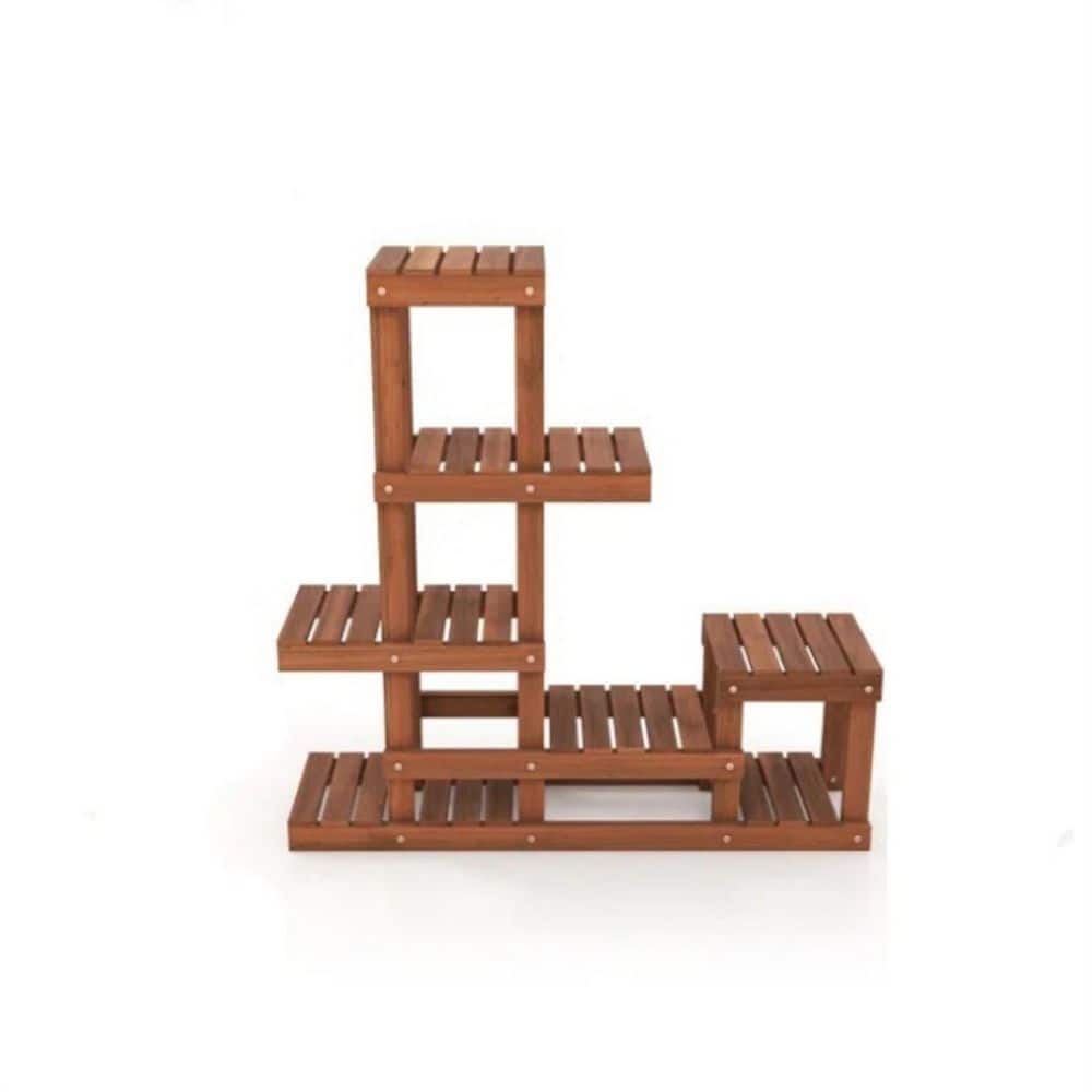 6-Tier Wood Plant Stand with Hi-Lo Structure Kits and Accessories 36 in. Hi