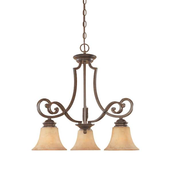 Designers Fountain Mendocino 3-Light Forged Sienna Hanging Chandelier