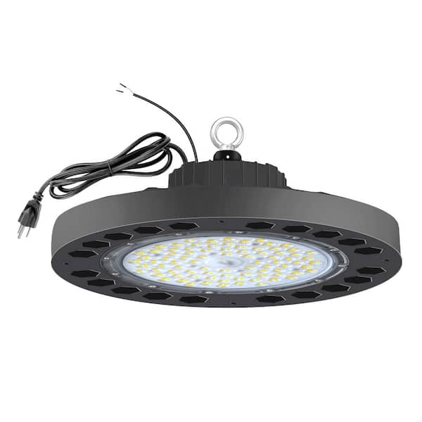 WYZM 12 in. 300-Watt Equivalent Integrated LED White High Bay Light 16000 Lumens 5000K UFO-100W-C The Home Depot