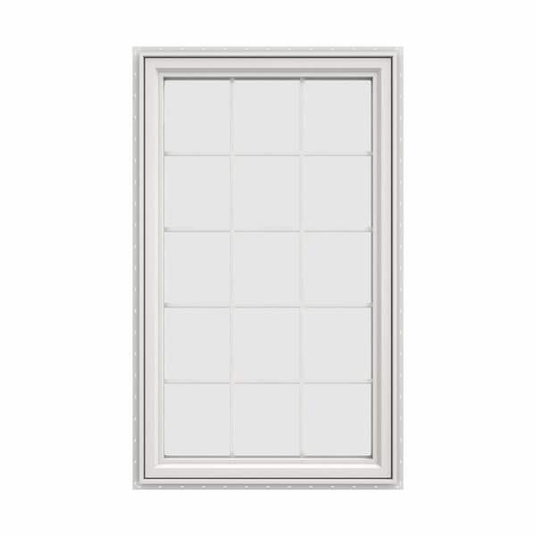 JELD-WEN 35.5 in. x 59.5 in. V-4500 Series White Vinyl Left-Handed Casement Window with Colonial Grids/Grilles