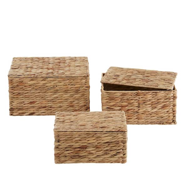 StyleWell Rectangular Seagrass Lined Storage Baskets (Set of 3) JY4121HDB -  The Home Depot