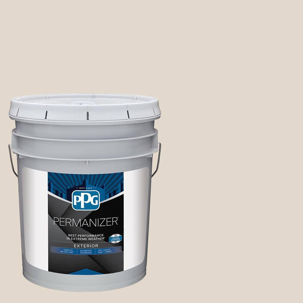 PERMANIZER 5 Gal PPG1020 2 Maybe Mushroom Flat Exterior Paint PPG1020 2PZ 05F The Home Depot