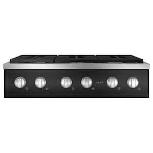 36 in. Gas Cooktop in Matte Black with 6 Burners