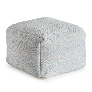 Cherokee Arctic 22 in.  x 22 in.  x 16 in. White and Gray Pouf