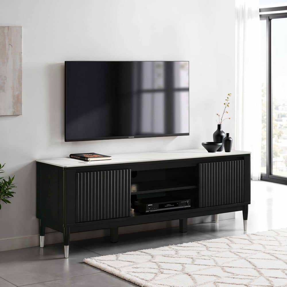 Gitkin Black/White Modern TV Stand Fits TV's up to 75 in. with Cable Management price history on PriceWatchPro