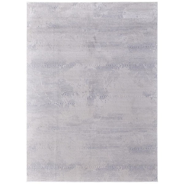 HomeRoots 5 x 8 Gray, Ivory Abstract Area Rug