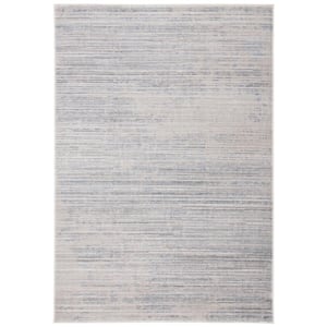 Carnegie Ivory/Gray Doormat 3 ft. x 5 ft. Distressed Striped Area Rug