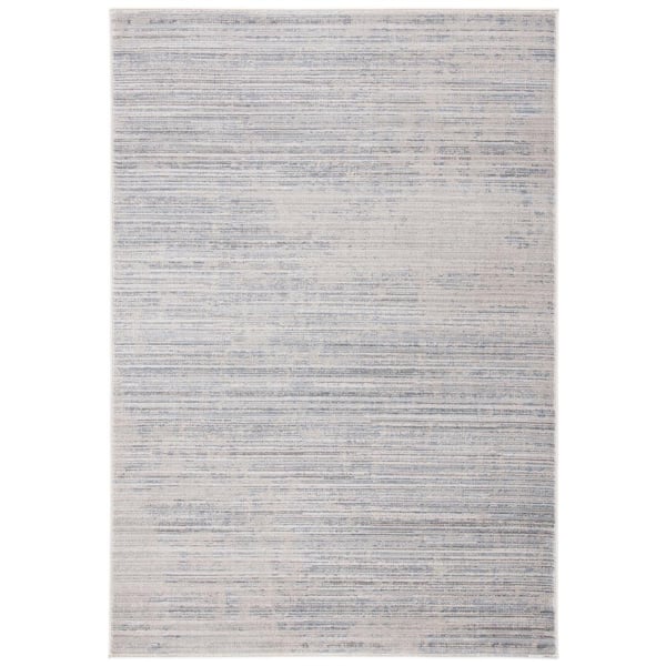 SAFAVIEH Carnegie Ivory/Gray Doormat 3 ft. x 5 ft. Distressed Striped Area Rug