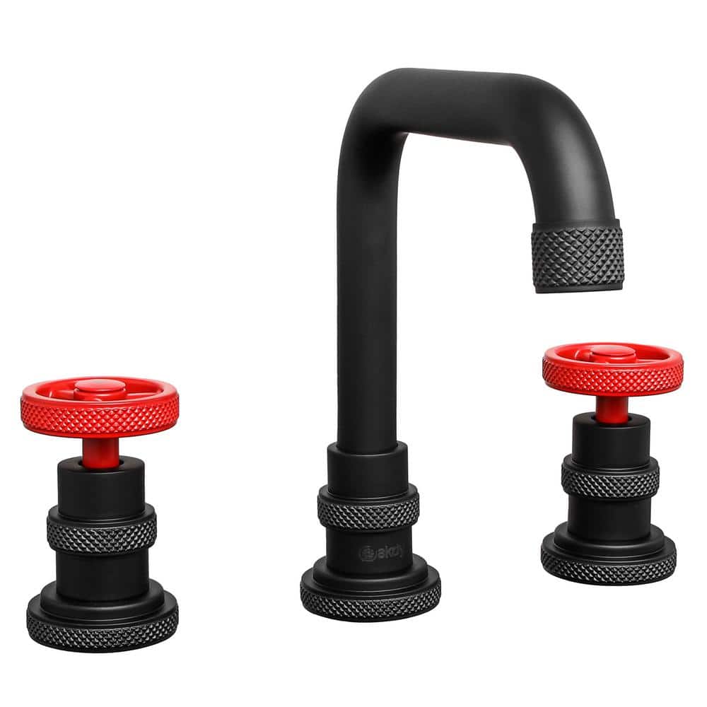 AKDY 8 in. Widespread 2Handle HighArc Bathroom Faucet in Matte Black