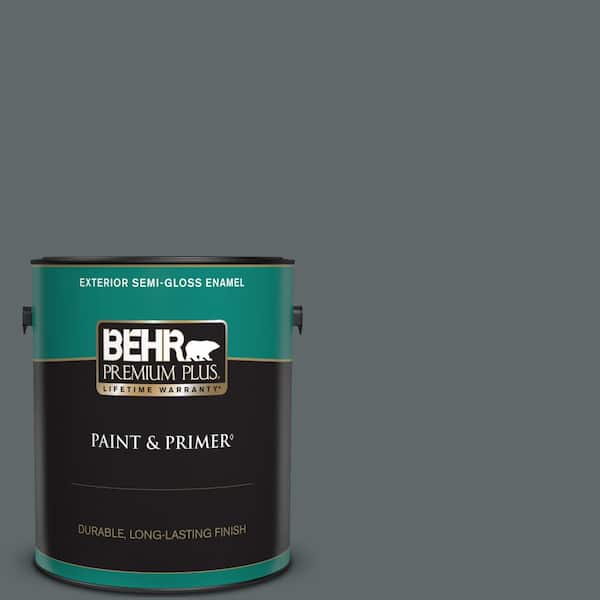BEHR PREMIUM PLUS 1 gal. #730F-6 Amphibian Semi-Gloss Enamel Exterior Paint & Primer