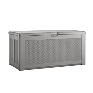 134-Gallon 55.5 x 27.5 x 26.75 in. Gray Extra Large Waterproof Resin Outdoor Storage Deck Box with Lockable Lid