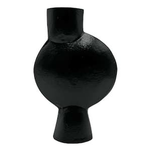 8.5 in. Modern Aluminum Sculptural Dynamic Hourglass Vase in Black