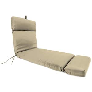 Sunbrella 72 in. x 22 in. Spectrum Sand Beige Solid Rectangular French Edge Outdoor Chaise Lounge Cushion