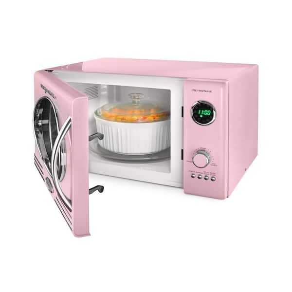 Nostalgia Retro 0.7 cu. ft. 700-Watt Countertop Microwave Oven in Pink  NRMO7PK6A - The Home Depot