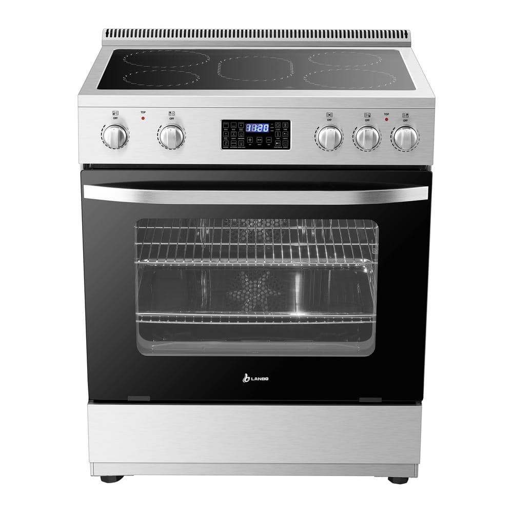 LANBO 30 in. 5-Element Freestanding Electric Range with Air Fry, Rotisserie and Oven Convection
