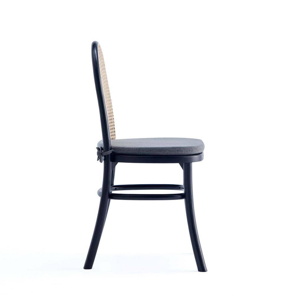 Black Ash Wood Rectangular Dining Table with 6 Chairs